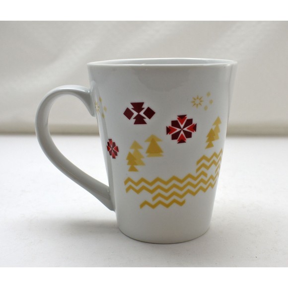 Starbucks 2013 Christmas Holiday Mug Red Gold White Village House Coffee Cup - Picture 3 of 6